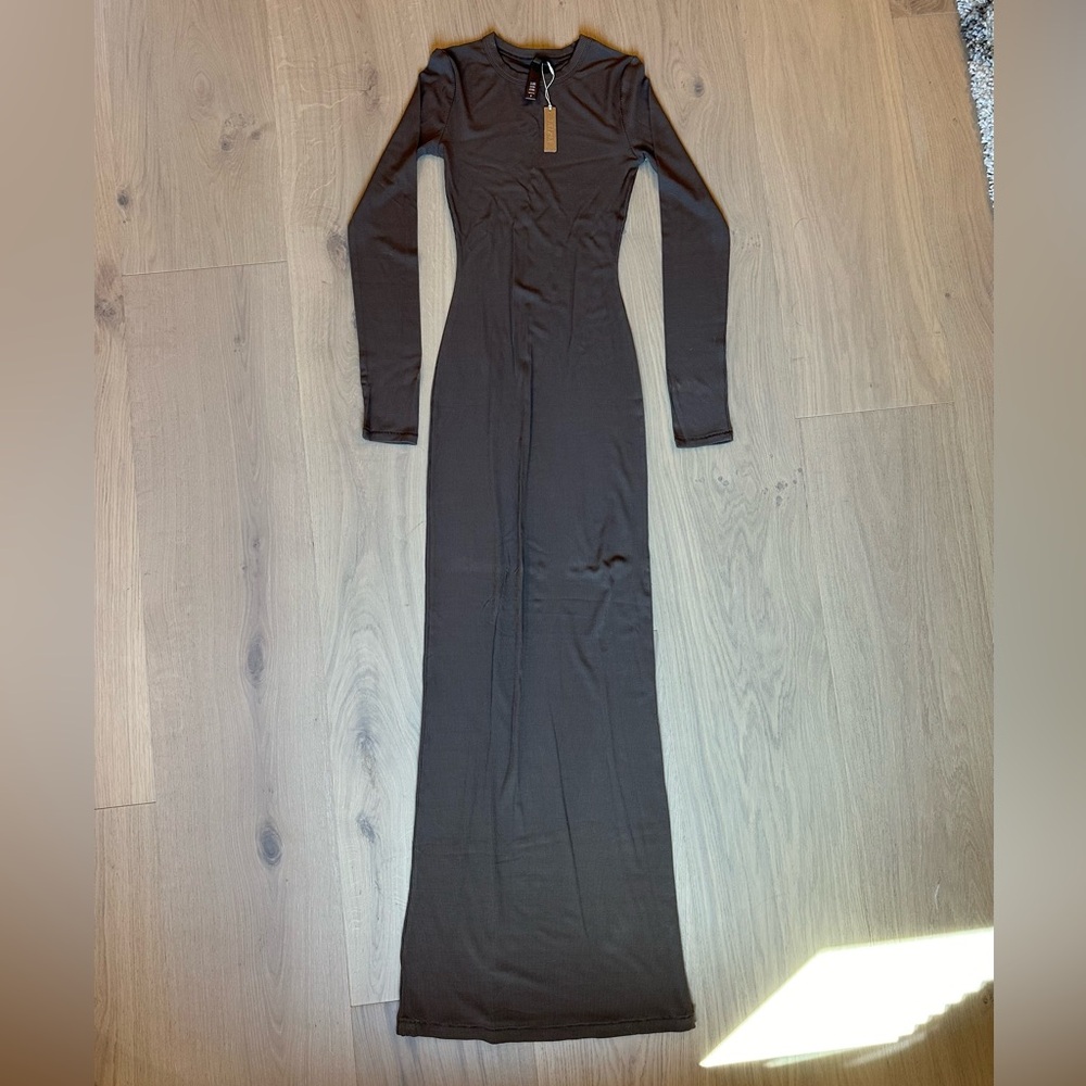 NWT SKIMS long sleeve ribbed dress small